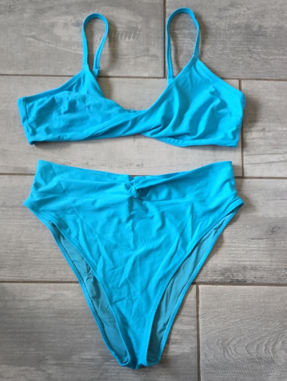 Aerie Bright Blue High-Waist Bikini Set